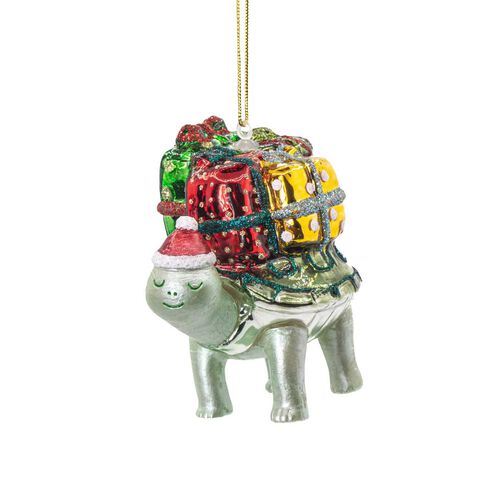 Sass & Belle Tortoise With Presents Shaped Bauble