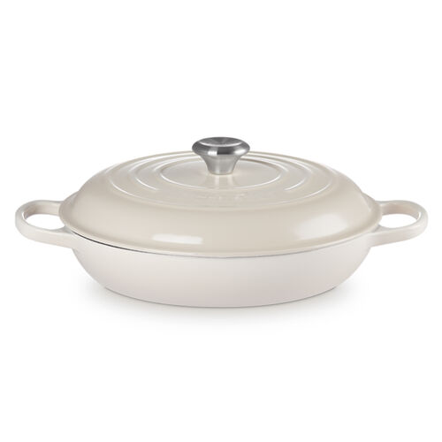 Le Creuset Cast Iron Shallow Casserole 30cm - Meringue
