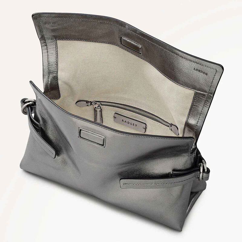 Radley Fleet Street Metallic Medium Flapover Clutch Bag image number 2