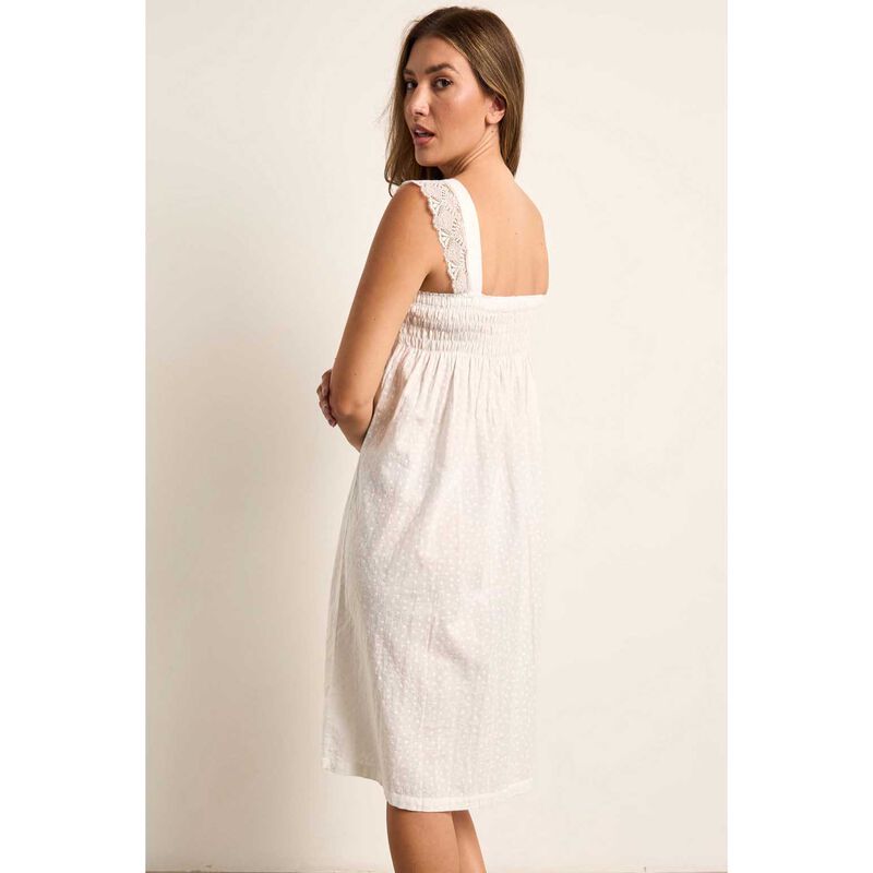 Cottonreal Honeycomb Jaquard Embossed Daisy Sho-Built Strappy Nightdress image number 1