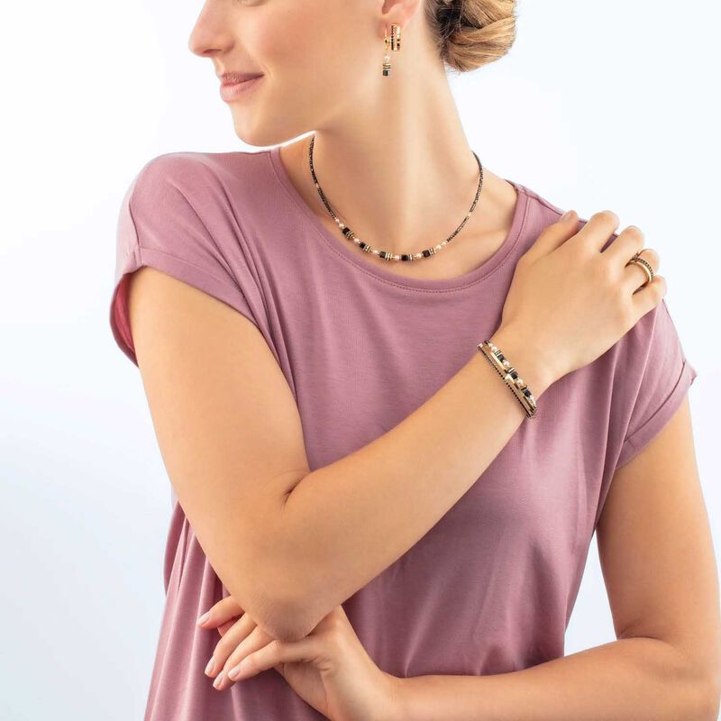 Coeur de Lion GeoCUBE® Princess Gold Black Bracelet image number 1