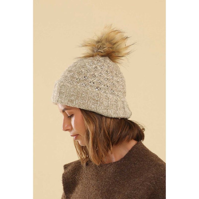 Morgan & Taylor Olive Cable Beanie image number 2