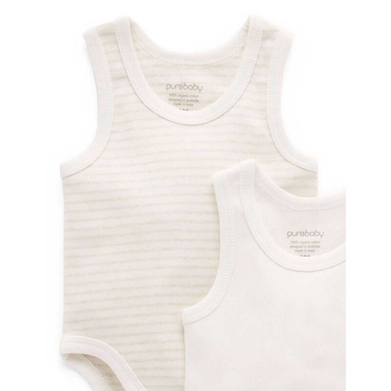 Purebaby Rib Bodysuit 2 Pack image number 6