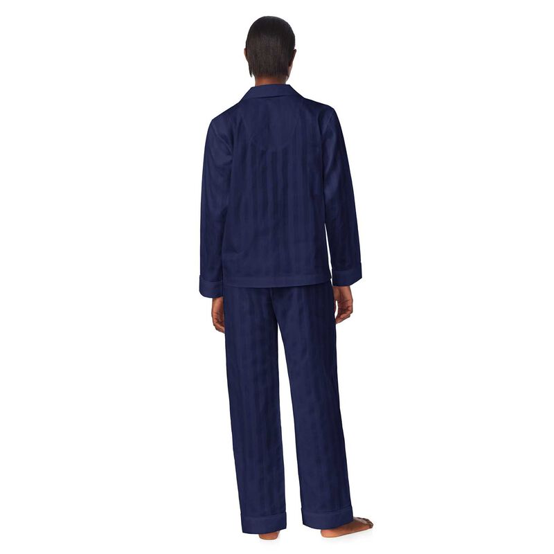 Lauren Ralph Lauren Cotton Shadow Stripe Notch Collar Pajama image number 1