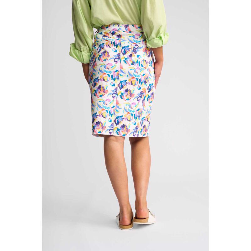 Vassalli Printed Lightweight Skirt With Centre Back Vent image number 1