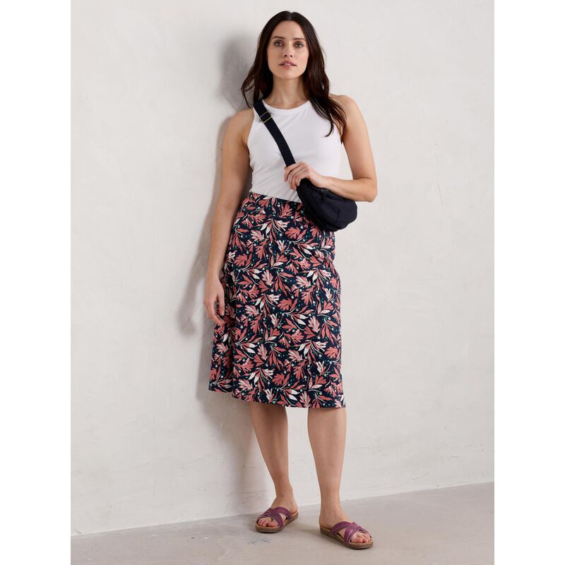 Seasalt Cornwall Jessica Grace Skirt Seaweed Swirl Maritime image number 3