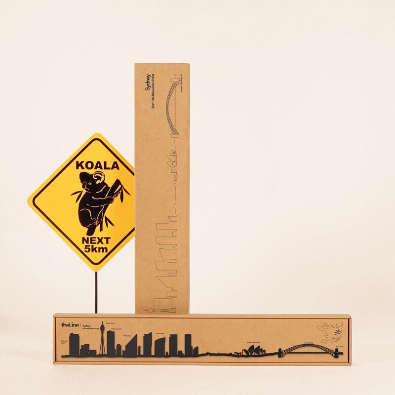 The Line Skyline of Sydney Black Steel Silhouette 50cm image number 1