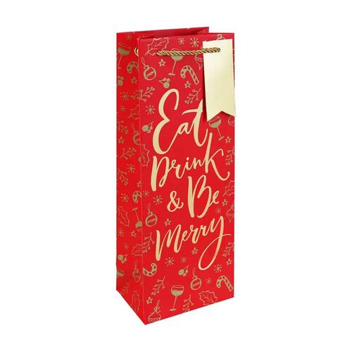 Paperie Eurowrap Be Merry Bottle Gift Bag
