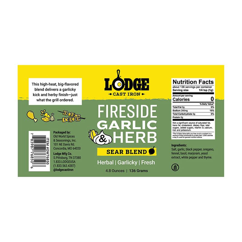 Lodge Sear Blend Fireside Garlic Herb 136g image number 2