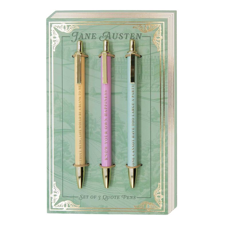 The Reading Room Jane Austen Set of 3 Metal Pens image number 0