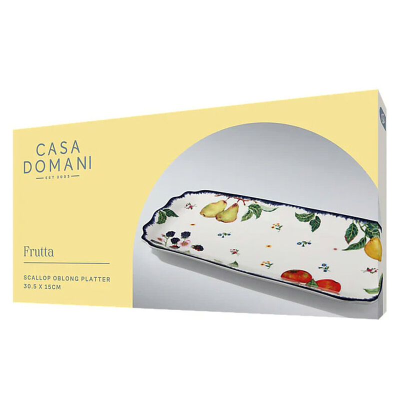 Casa Domani Frutta Scallop Oblong Platter 30.5x15cm Gift Boxed image number 2