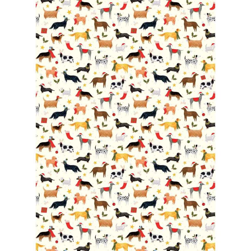 Image Gallery Santa Dogs Christmas Roll Wrap 3M image number 1