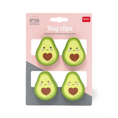 Legami Avocado Bag Clips Set of 4