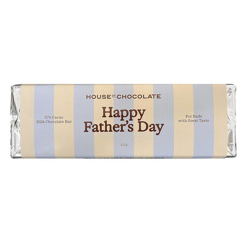 House of Chocolate Happy Father's Day Milk Chocolate Bar 220g