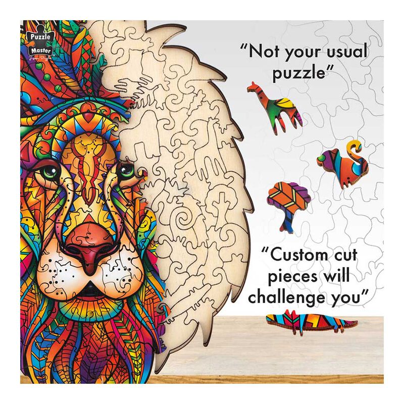 Puzzle Master Lion Wooden 140 Piece Puzzle image number 2