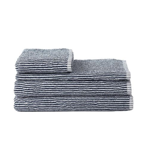Città Stripe Cotton Hand Towel Navy/White  - 45x75cm