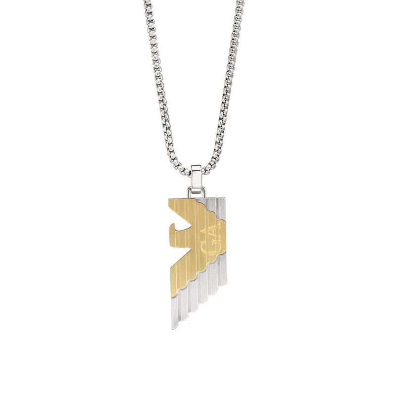 Emporio Armani Two-Tone Stainless Steel Pendant Necklace image number 0