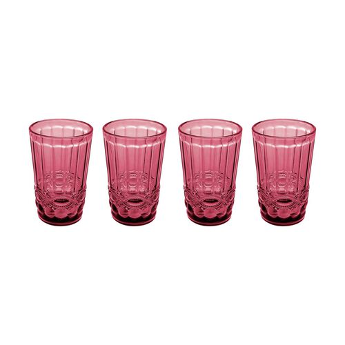 Casa Domani Gabriella Highball Glass 4Pc Pink Gift Boxed