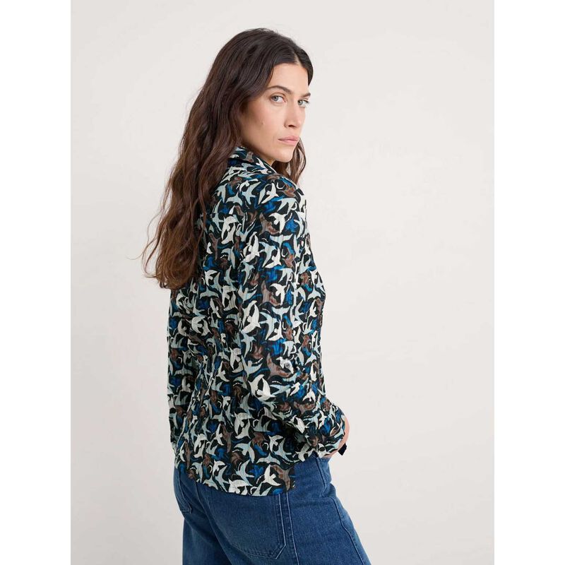 Seasalt Cornwall Larissa Shirt Swooping Birds Onyx image number 1