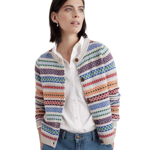Seasalt Cornwall Percella Cove Cardigan Knit Abstraction Multi