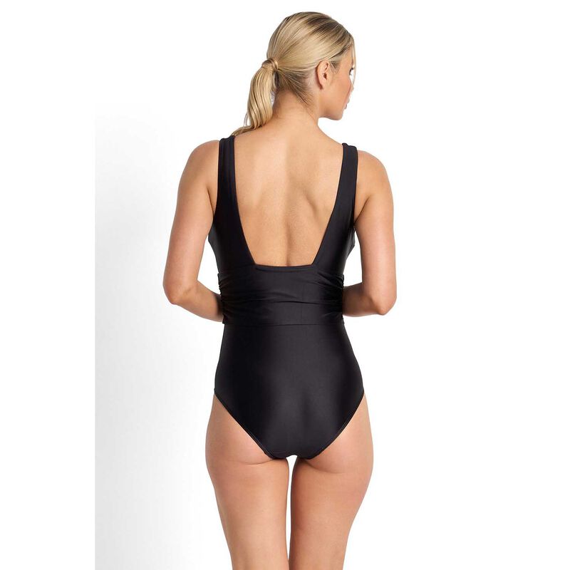 Jantzen Bella Deep Vee Buckle One Piece Black image number 1