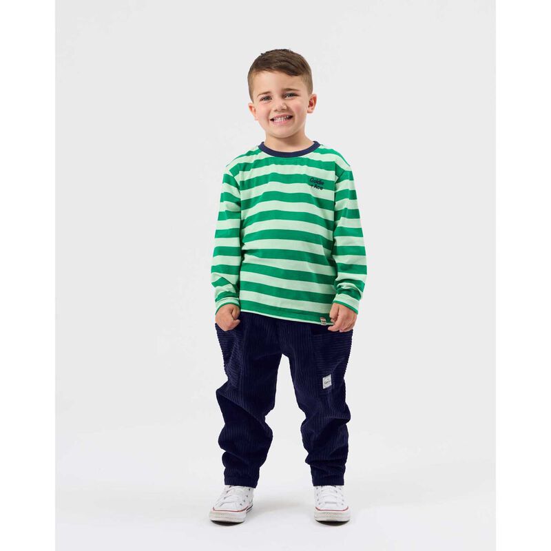 Goldie + Ace Essential Stripe L/S Top Green 3-5Y image number 1