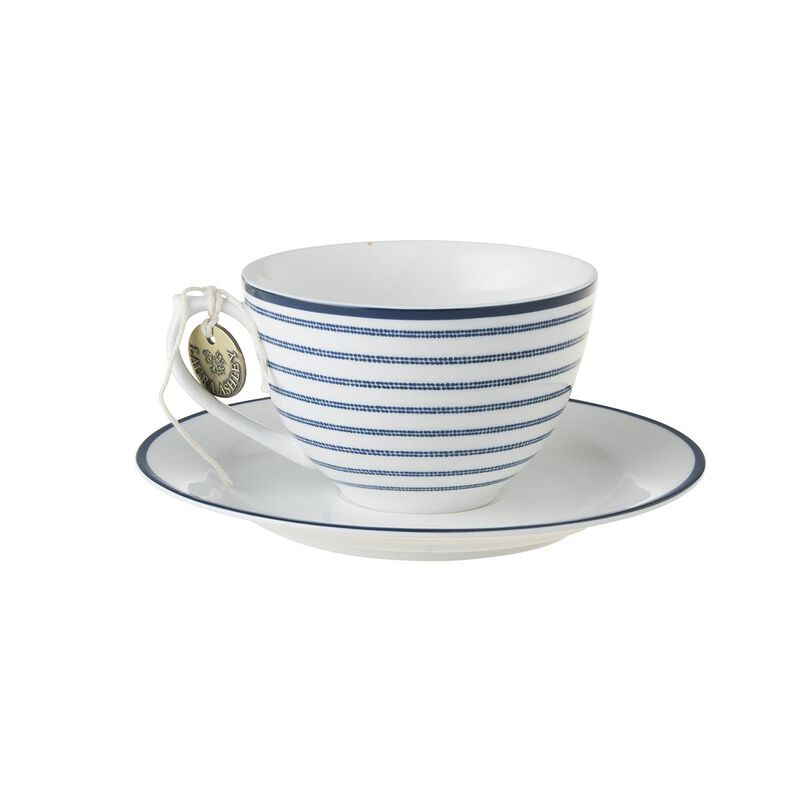 Laura Ashley Cappuccino Cup & Saucer Candy Stripe image number 1