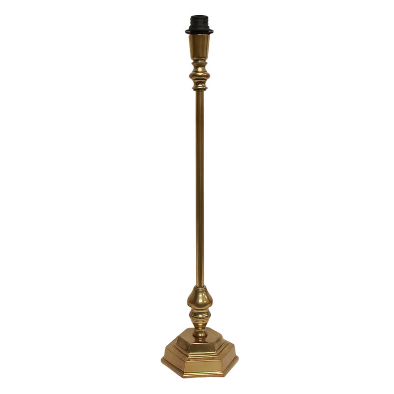 French Country Antique Gold Hexagon Lamp Base image number 0