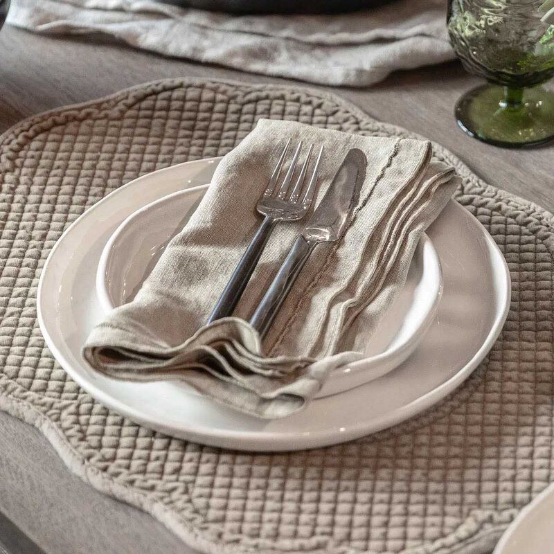 French Country Rena Quilted Placemat Khaki image number 1