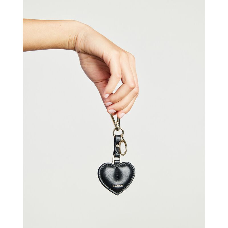 Saben Charm Keyring Heart Black image number 1