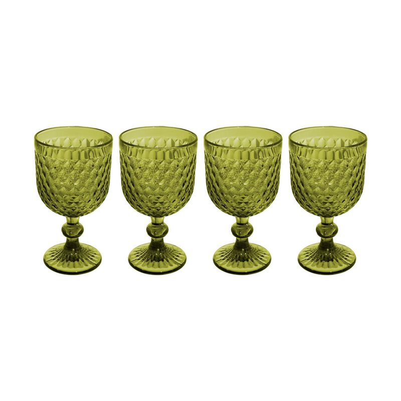 Casa Domani Caterina Wine Glass 4Pc Green Gift Boxed image number 0