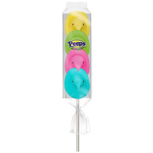 Peeps&reg; 4-Piece Marshmallow Chicks Rainbow Pops