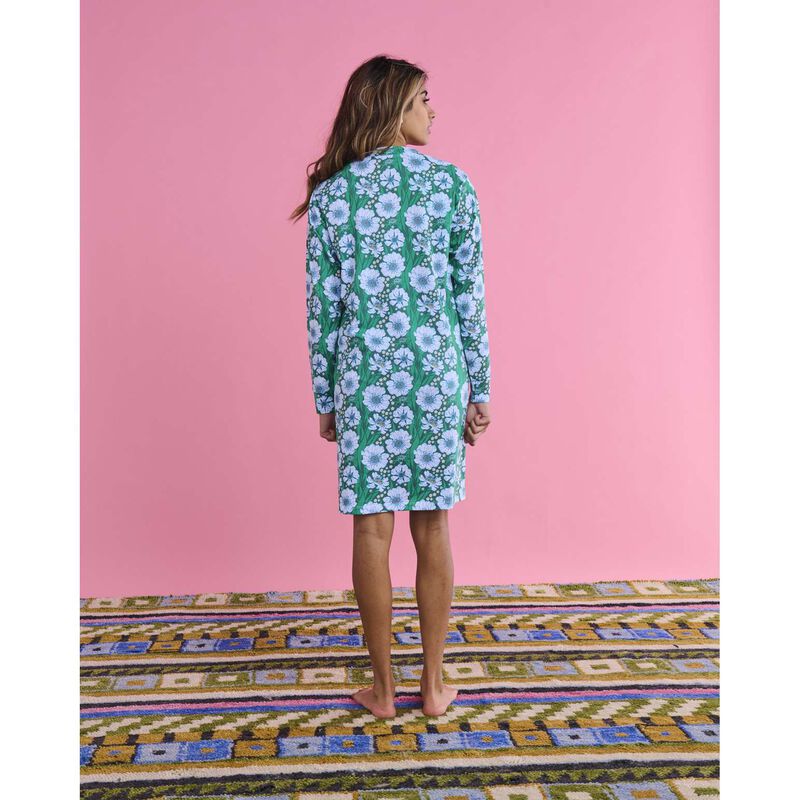 Kip&Co Tumbling Flowers Green Organic Cotton Long Sleeve Nightie image number 1