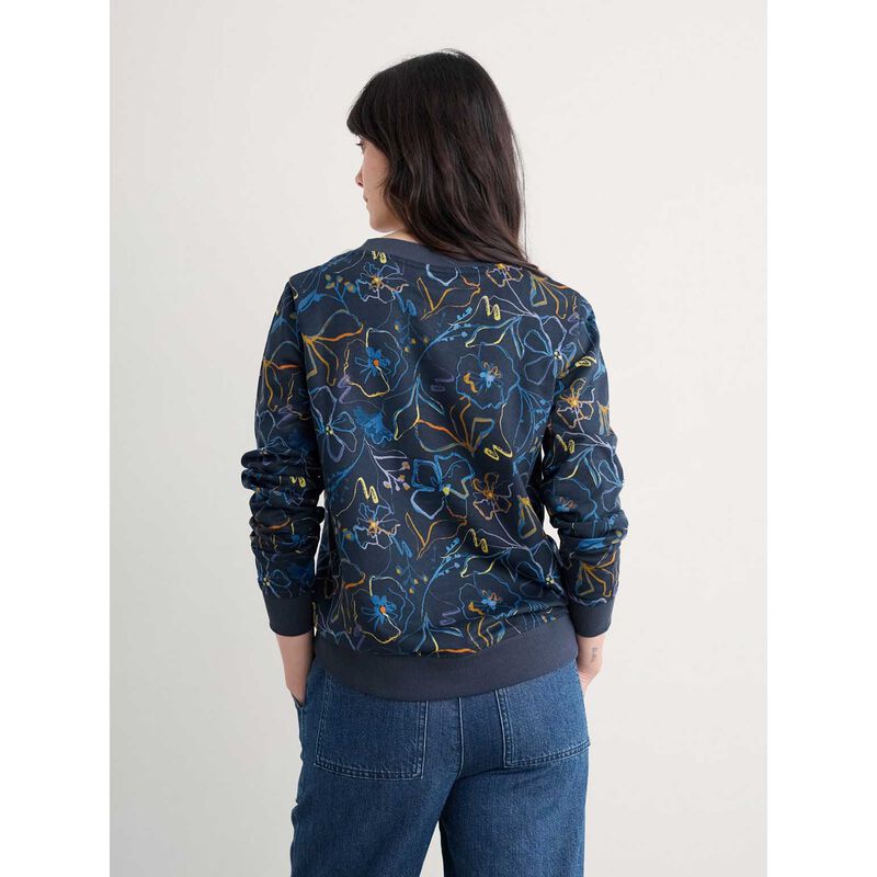 Seasalt Cornwall Bright Wave Sweatshirt Drawn Floral Maritime image number 1