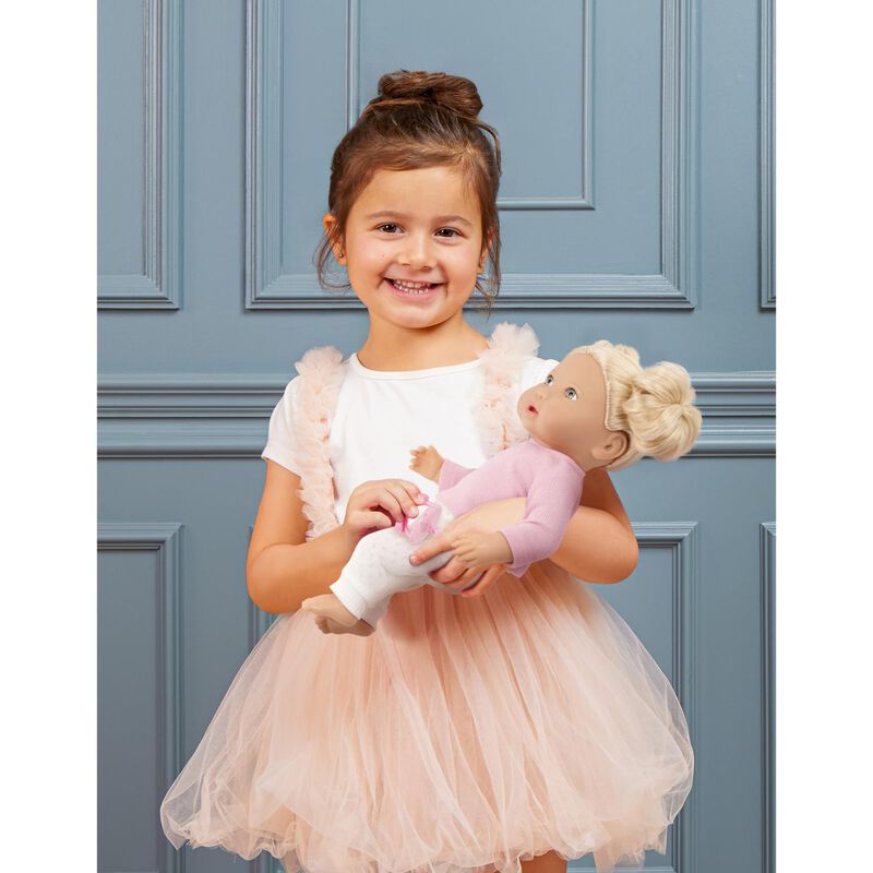 Lullababy 14" Doll W/ Hair & Light Pink Top image number 2