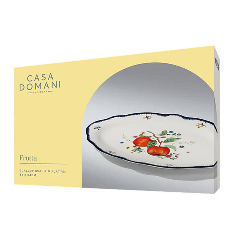 Casa Domani Frutta Scallop Oval Rim Platter 35x24cm Gift Boxed image number 2