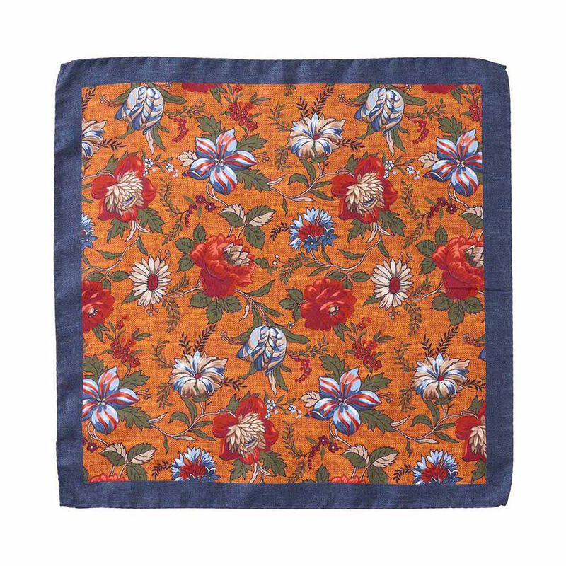 Cambridge Rust Floral Pocket Square image number 0