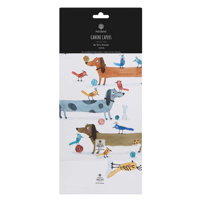 Ashdene Canine Capers Dachshund 2Pk Kitchen Towel image number 1