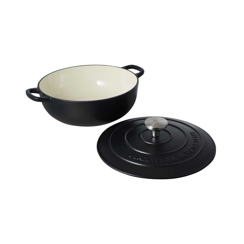 Maxwell & Williams Cast Iron Round Casserole Black 26cm / 4L Gift Boxed image number 1