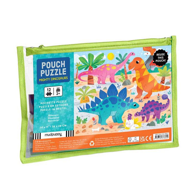 Mudpuppy Mighty Dinosaurs 12 Piece Pouch Puzzle image number 3