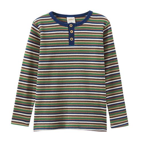 Milky Waffle Stripe Henley 00-1Y