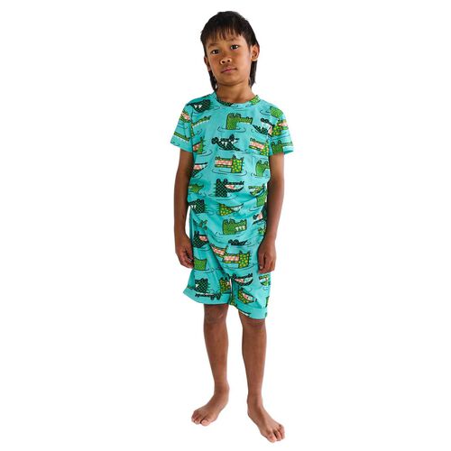 Kip&Co Crocodile Rock Organic Cotton Short Sleeve Tee & Short PJ Set