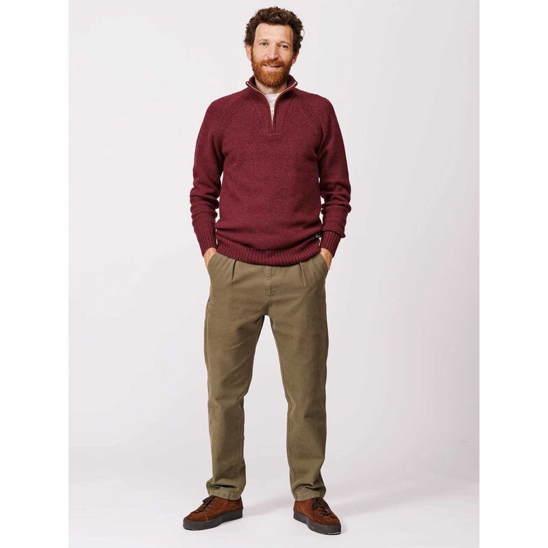 Aubin Pelham Lambswool Zip Neck image number 3