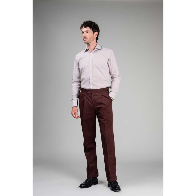 Rembrandt London Brown Pencil Stripe Shirt image number 2