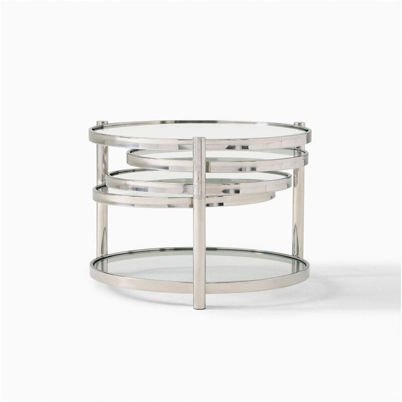West Elm Ven Glass Swivel Coffee Table image number 1