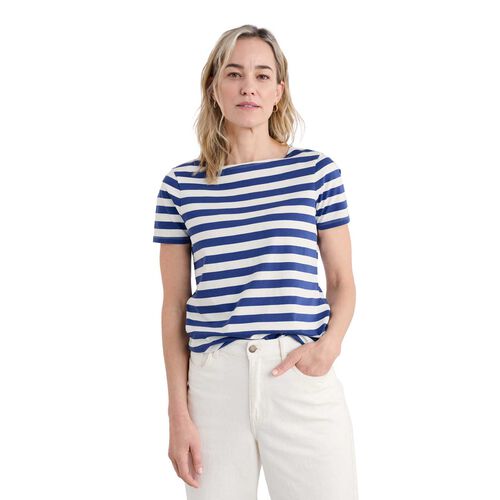 Seasalt Cornwall Sailor T-Shirt Scallion Bright Marine Chalk