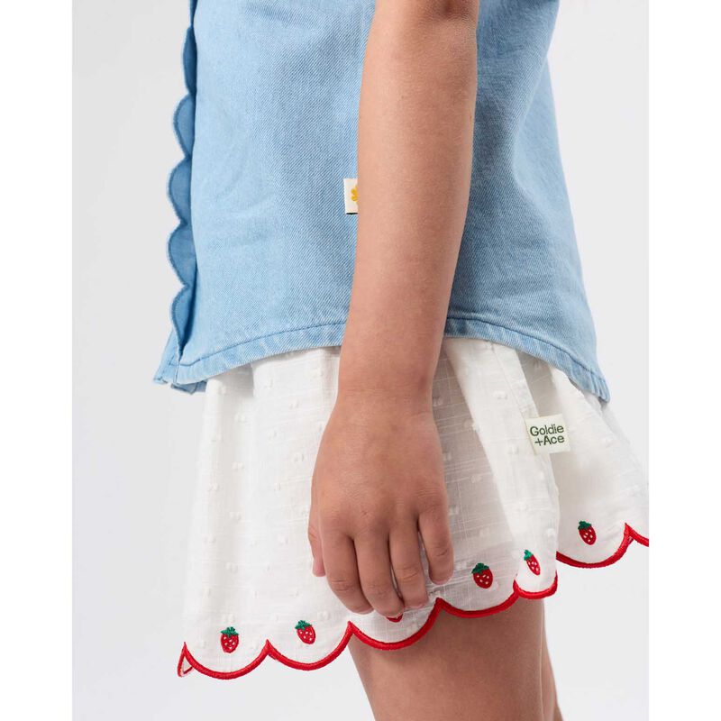 Goldie + Ace Scallop Hem Strawberry Skirt 3-5Y image number 1