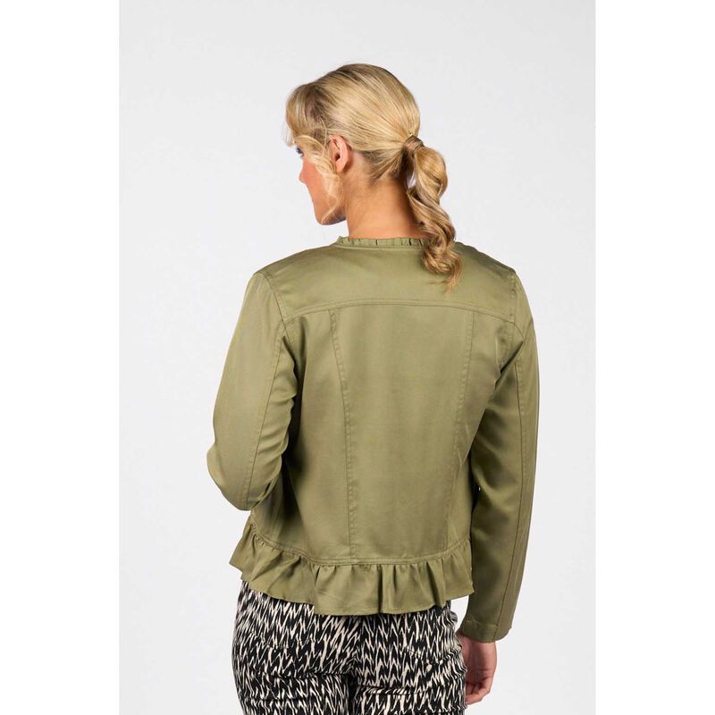 Vassalli Button Up Jacket With Frill Hem image number 12