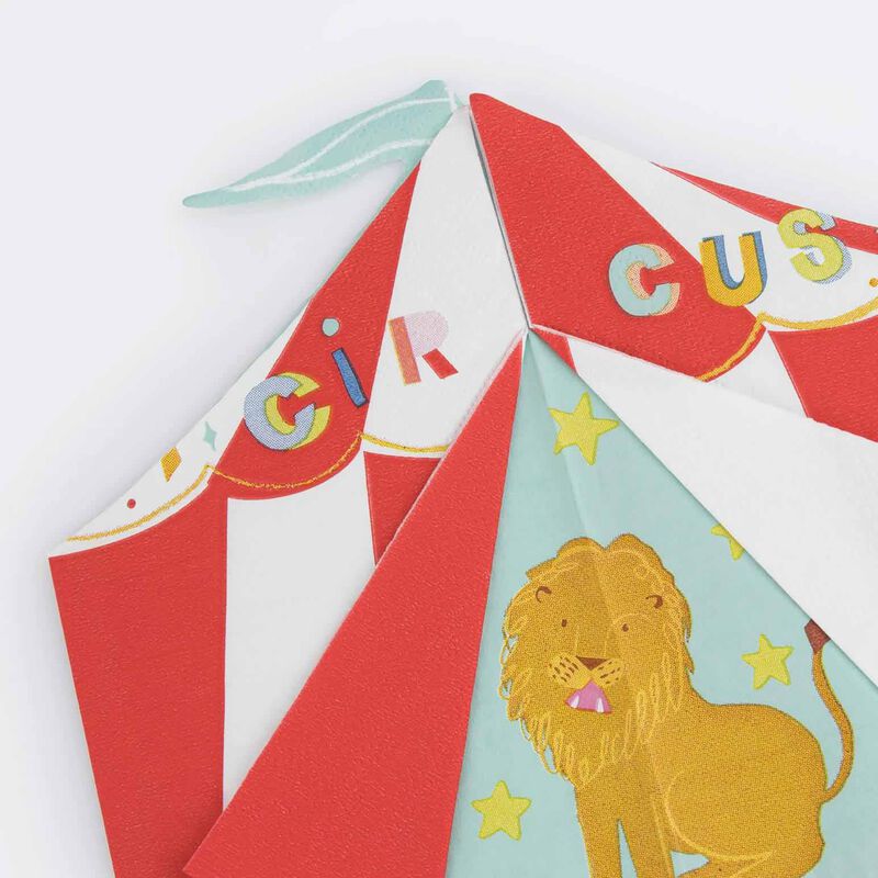 Meri Meri Circus Shaped Big Top Napkins x 16 image number 1