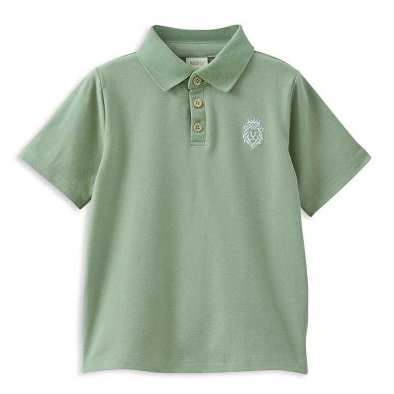 Milky Basil Lion Polo Shirt 00-1Y image number 0